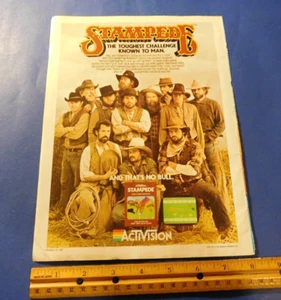 Vintage Video Game Ad 1982 Activision Stampede for Atari 2600 - Picture 1 of 2