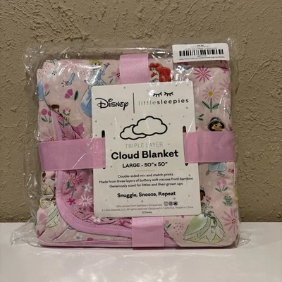 Manta Nube Princesa Disney Little Sleepies - NUEVA EN CAJA NUEVA CON ETIQUETAS - Grande 50x50 Rosa  Foto 1 de 2