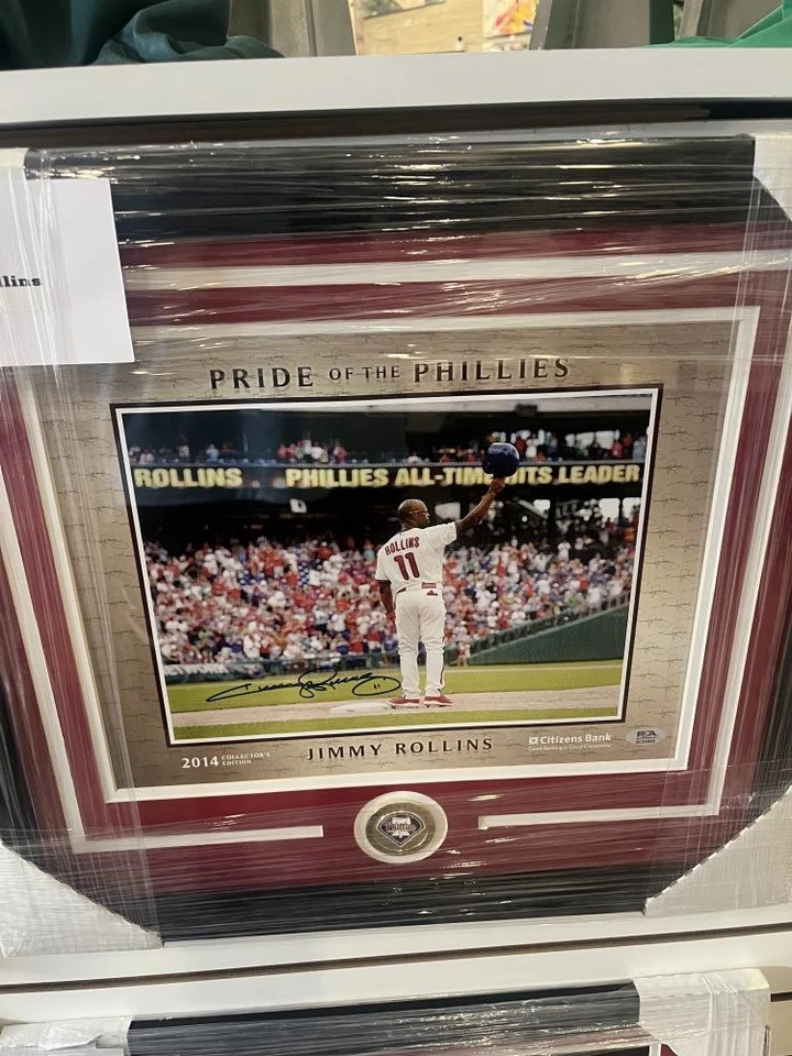 Jimmy Rollins Philadelphia Phillies signed Pride of the Phillies framed print PS - Image 1 of 1