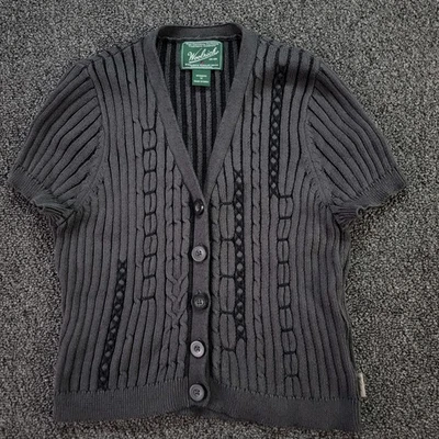 Woolrich Sweater Women Medium Gray Button Up Lightweight Knit Cardigan Top - Image 1 of 4