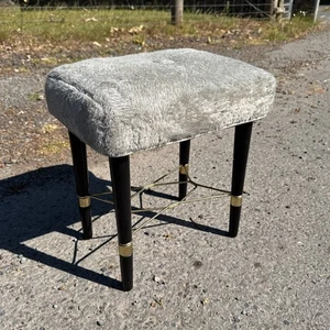 Vintage Sherborne Stool Retro Dressing Table Footstool Reupholstery Project - Picture 1 of 14