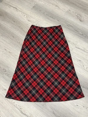 Maxi Falda Acampanada Vintage ROJA Tartán Cuadros Talla 12 - NUEVA Foto 1 de 4