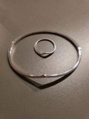 Pandora Armreif Wishbone + Ring Sterlingsilber 925, sehr selten getragen - Bild 1 von 4