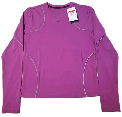 Mujer Nike Dri-Fit Running Division Camiseta Manga Larga L Calce Ajustado Púrpura/Rosa Nuevo con Etiquetas Foto 1 de 4
