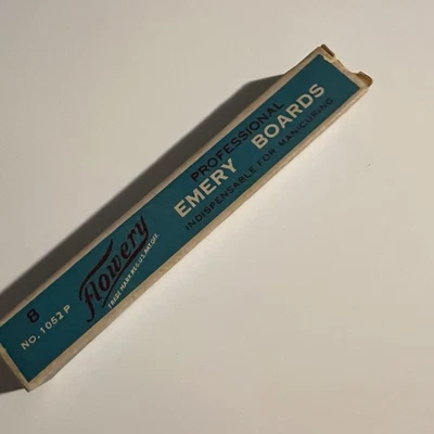 5 Vintage Flowery Handy Nail Files Emory Boards For Light Filing Open Box - Image 1 of 4