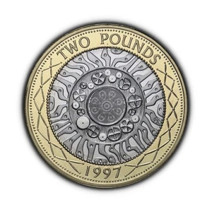 GREAT BRITAIN. 1997, 2 Pounds - Elizabeth II, Technology Shoulder Giants 1 Proof - Picture 1 of 3