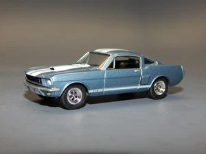 '66 1966 Ford Mustang Shelby GT350 Lite Blue wWhite Stripes Diorama Replica 1/64 - Picture 1 of 5