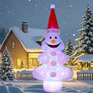 12 Fuß Weihnachten Schlauchboote Schneemann Outdoor Dekorationen, Blow Up Christmas Tr... - Bild 1 von 6