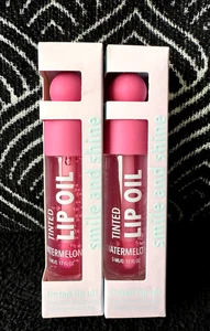 2pk PEARL WORLD SMILE & SHINE WATERMELON TINTED LIP OIL SOFTENS PLUMPS LIPGLOSS - Picture 1 of 14