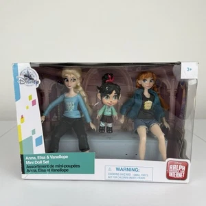 Anna Elsa & Vanellope Disney Mini Muñeca Set Wreck-It Ralph Rompe Internet - Imagen 1 de 13