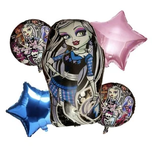 Bouquet di Palloncini a Tema Monster High - Decorazione Forniture per Feste - 5 Pezzi - Foto 1 di 4