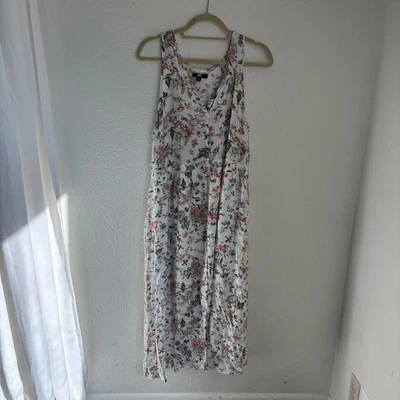 Frye Floral Gauze Button Down Midi Cottagecore Sleeveless Dress XXL Womens - Image 1 of 4