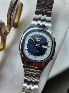 Vintage 1983, blau/silber, Seiko 5 Herren Automatik Day/Date Uhr, 6309-5840 - Bild 1 von 15