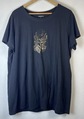 Camiseta Torrid Harmony Algodão Manga Curta Ativa Preta 3 3X 22 24 Sun Peace - Imagem 1 de 4