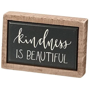  Inset Box, Hand Illustrated Design Home Décor Sign, Black, Wood  - Picture 1 of 4