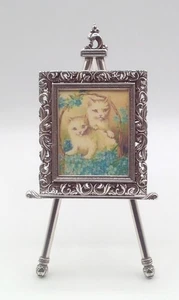 Brighton Rectangular Photo Frame On Attached Easel - Silver Tone Metal - Picture 1 of 6