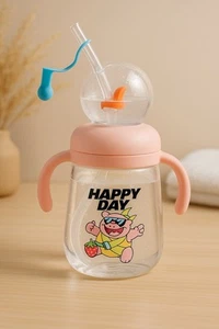 Baby Drinking Cup With Straw, Creative Whale Squirt Water Cup 300ml - Picture 1 of 8