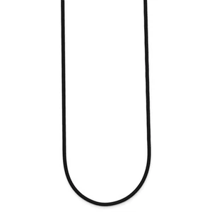 Collana in cordino di gomma nero chiusura oro giallo 14 kt 2 mm 20" gm - Foto 1 di 5