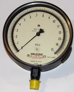 NOS UNUSED HELICOID 0-15 PSI TEST GAUGE! +-0.25% ACCURACY! BIG 6" FACE! USA! - Picture 1 of 15