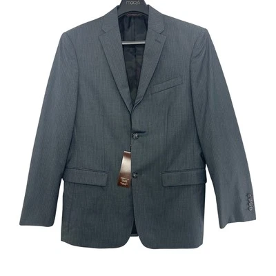 Perry Ellis Classic Fit Blazer Charcoal Gray Pinstripe Suit Jacket 40R - Image 1 of 4