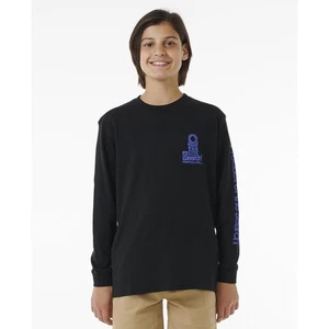 Rip Curl Kids Search Stack Long Sleeve Tee Crew Neck T-Shirt - Black - 10 Yrs - Picture 1 of 4