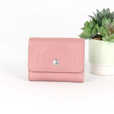  Longchamp Le Pliage Cuir Leather Pink Card Holder - Image 1 of 4