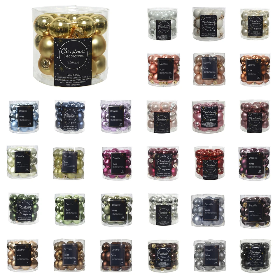 24 Weihnachtskugeln 2,5cm Glas Christbaumkugeln Christbaumschmuck klein mini uni - Bild 1 von 1