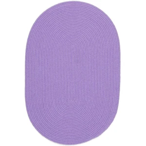 Rhody Rug Area Rug 2'x4' Oval Indoor Outdoor Braided Joy Braids Solid Violet - Picture 1 of 12