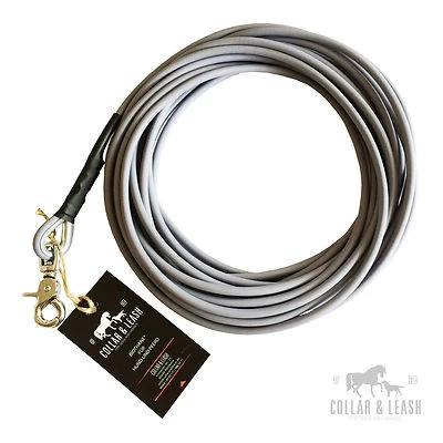 COLLAR & LEASH BIOTHANE Hundeleine Leine Fährtenleine Schleppleine 1-15m rund 6mm grau