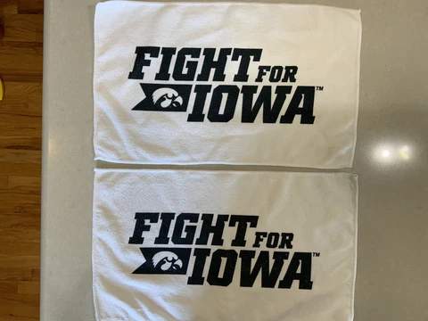 Iowa Hawkeyes Rally Towel- "Fight for Iowa" as shown- A pair of towels Cover