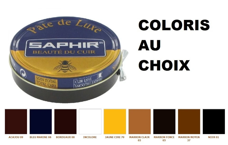 CIRAGE PATE DE LUXE EXTRA BRILLANT CUIR CHAUSSURE 50 ML SAPHIR  COLORIS AU CHOIX - Photo 1/1