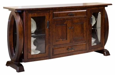 Large Amish Modern Sideboard Dining Room Server Solid Wood Saratoga 76" - Image 1 of 2