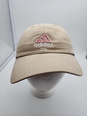 Adidas Logo Climalite Baseball Hat Cap Lid Strap Fit Beige Spellout  - Image 1 of 4
