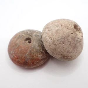 par de cuentas de espiral de huso antiguo BAN CHIANG ARCILLA colección Tailandia patrimonio antiguo - Imagen 1 de 8