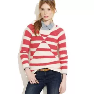 Madewell Wallace Prism Open Coral Sweater Coral Cream Medium - Picture 1 of 8