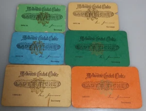 Collectable  M.C.C. Bulk Buy Ladies Tickets  1976 to 1983 (81-82 ticket Missing) - Picture 1 of 8