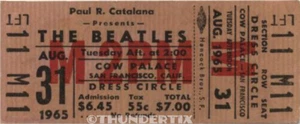 1 BEATLES UNBENUTZT VOLLE KONZERTKARTE 1965 San Francisco, brn laminierter Nachdruck - Bild 1 von 1