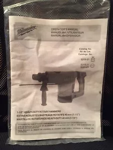 1-1/2" Milwaukee Heavy Duty Rotary Hammer Operator's Manual Came w Model 5321-22 - Picture 1 of 2