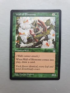 Wall of Blossoms , MTG Stronghold (1998). Uncommon Green Creature NM - Picture 1 of 2