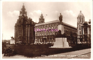 Royal Liver & Cunard Buildings Liverpool Merseyside Postcard (ref 721-23)