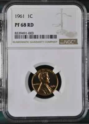 1961 1C Proof Lincoln Cent NGC PF68RD Brown Label - Image 1 of 2