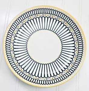 Set of 4 BOZOPION 8" Ceramic Plate Set yellow/blue/white never used w/box - Picture 1 of 7