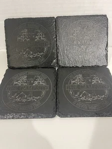 Custom slate coasters. Set of 4. Camping Theme - Picture 1 of 3