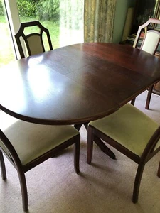 Dark Wooden Dining Table And 4 Chairs - Picture 1 of 7