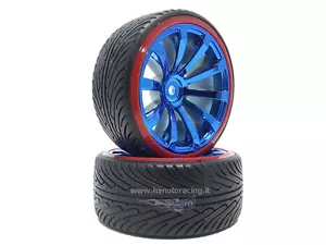 Par De Ruedas Completas Inserto 1/10 Llantas Azul Cromatos On Road Drift HIMOTO - Imagen 1 de 1