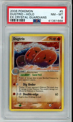 2006 POKEMON EX CRYSTAL GUARDIANS DUGTRIO #5 REVERSE PSA 8 NM #41361668 - Image 1 of 2