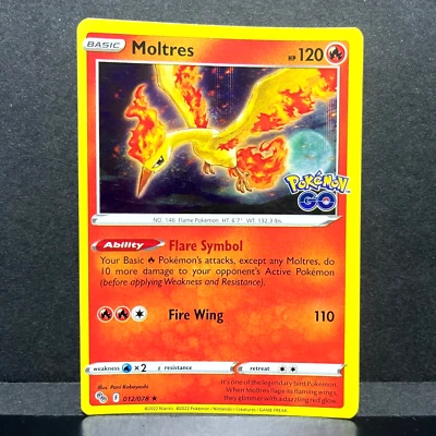 2022 POKEMON GO MOLTRES 012/078 HOLO (RARE) - Image 1 of 2