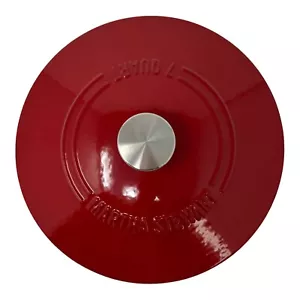 Martha Stewart emaillierter Gusseisen Dutch Oven 7 Qt roter Deckel NUR Ersatz - Bild 1 von 10