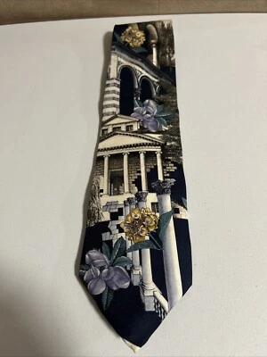 Structure Brand 100% шелк 57 дюймов галстук колонная структура с красивыми цветами - Изображение 1 из 4