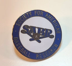 VINTAGE SOCIETY FOR AMERICAN BASEBALL RESEARCH SABR MLB PIN 1" DIAMETER - Picture 1 of 11